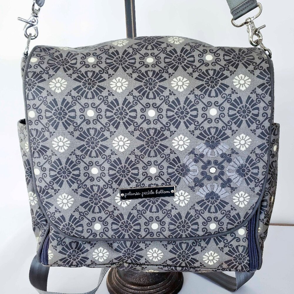 Petunia Picklebottom Gray Diaper/Backpack Bag